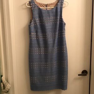 Beautiful Blue Lined Laced Eliza J sheath dress.